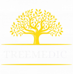 a yellow tree with white text