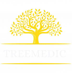 a yellow tree with white text