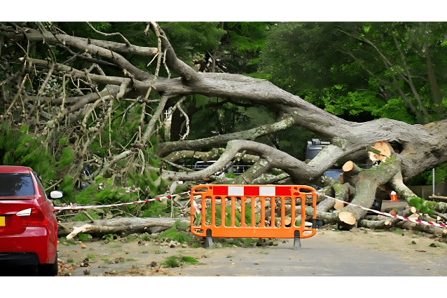 Emergency arborist responding to fallen tree call-out Surrey